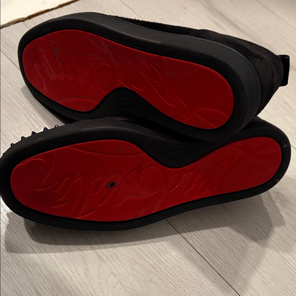 Christian Louboutin Black Spiked Sneakers - Picture 12 of 16